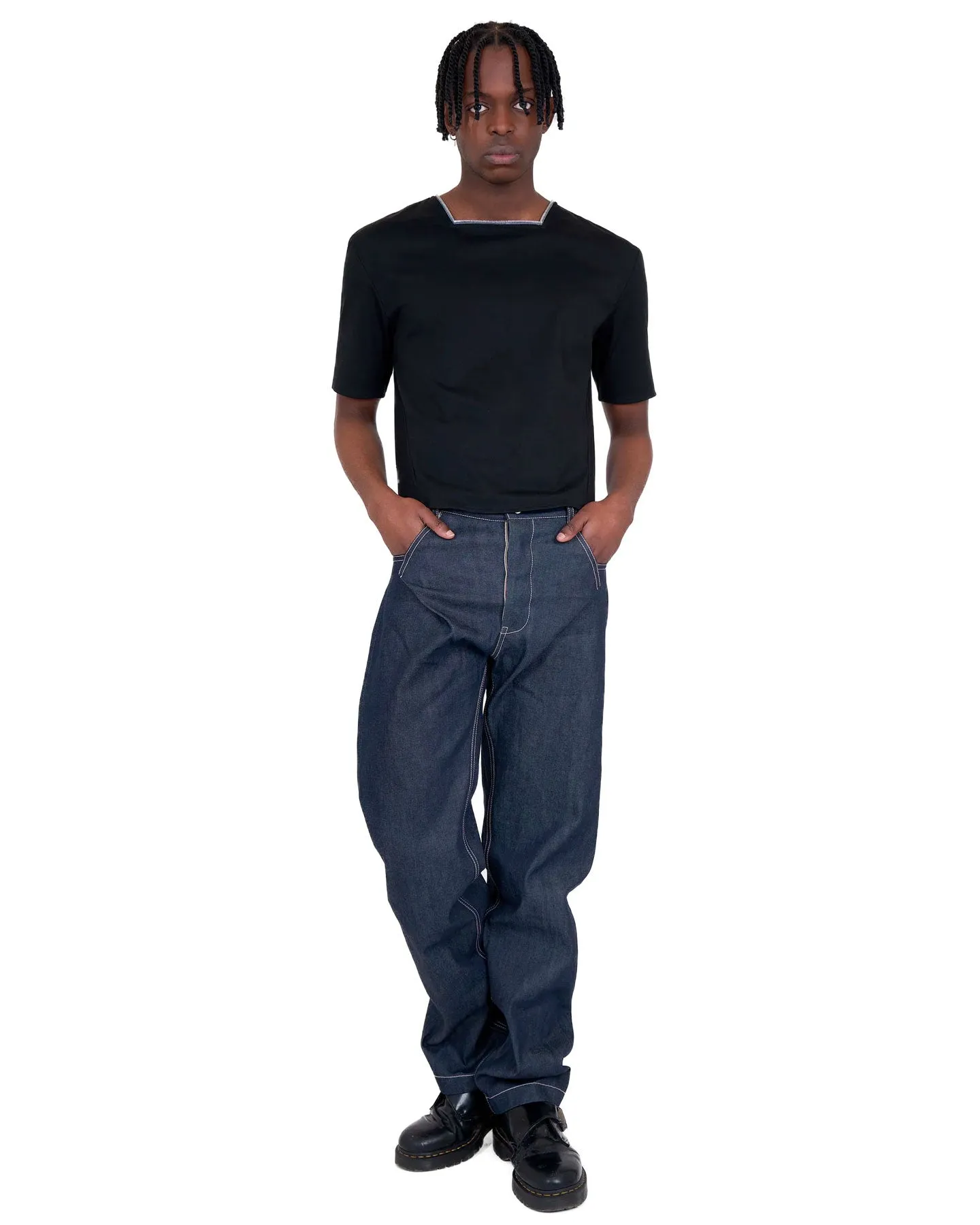 YEF TWISTED DENIM TROUSERS